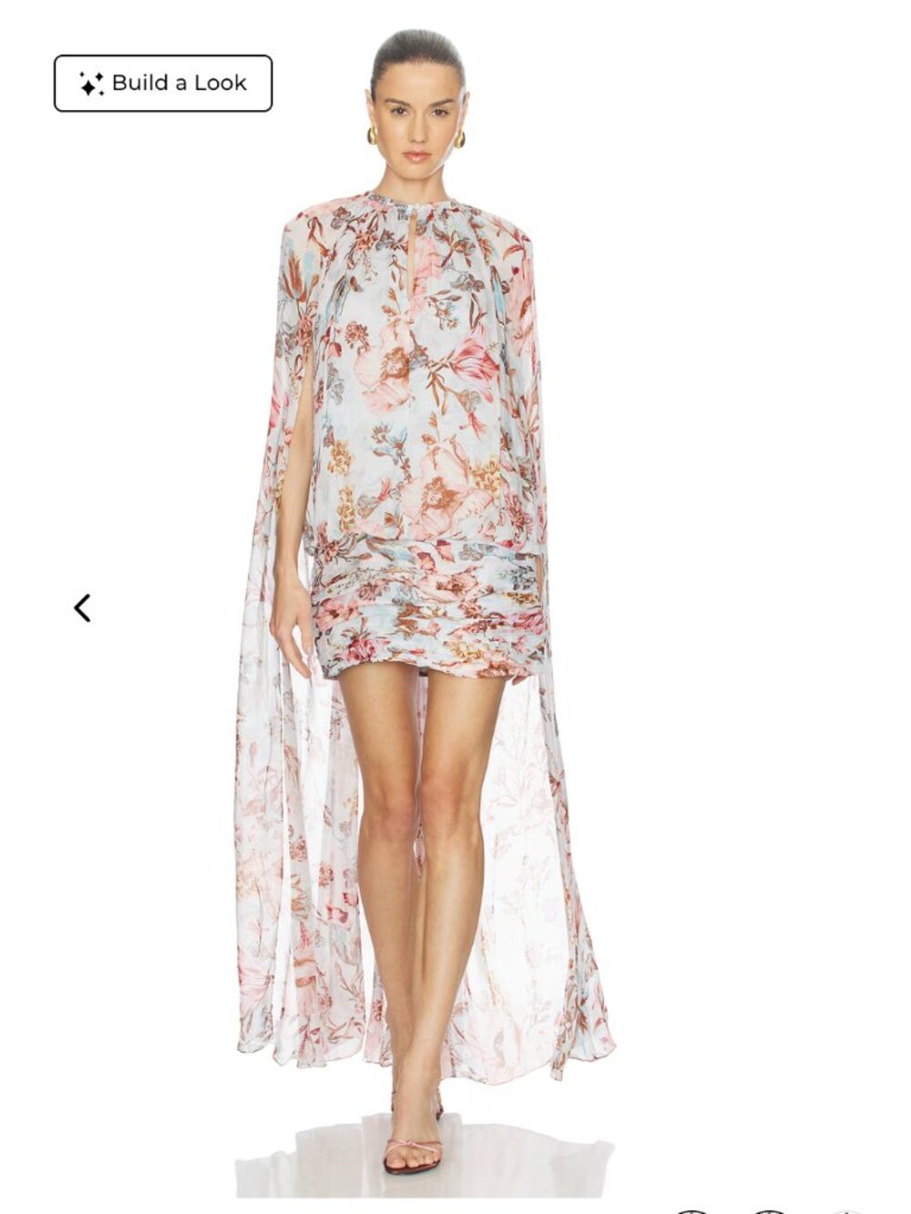 Hemant & Nandita Ezra Ruched Cape Mini Dress